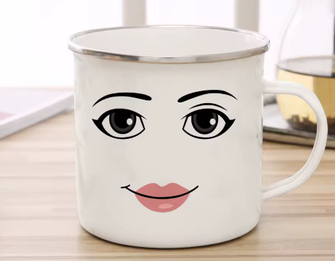 Creative Game Inspired Woman &amp; Man Face Mug