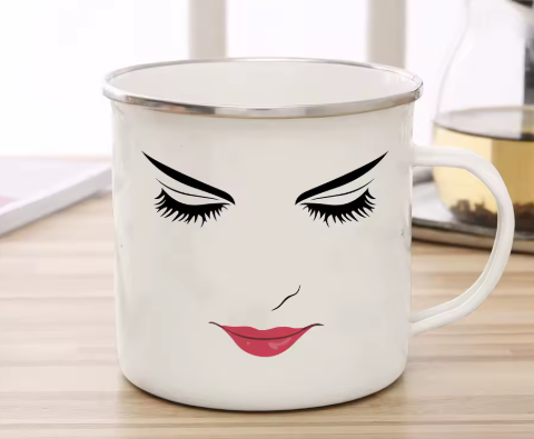 Creative Game Inspired Woman &amp; Man Face Mug