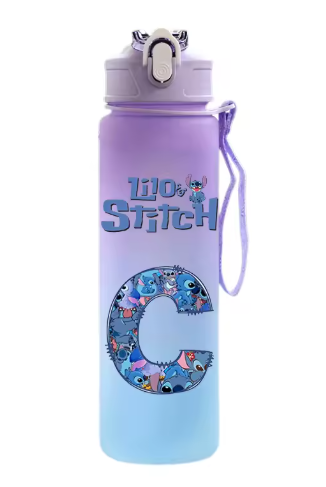 Water Bottle Lilo Stitch Cartoon Letter A-Z, 750ML